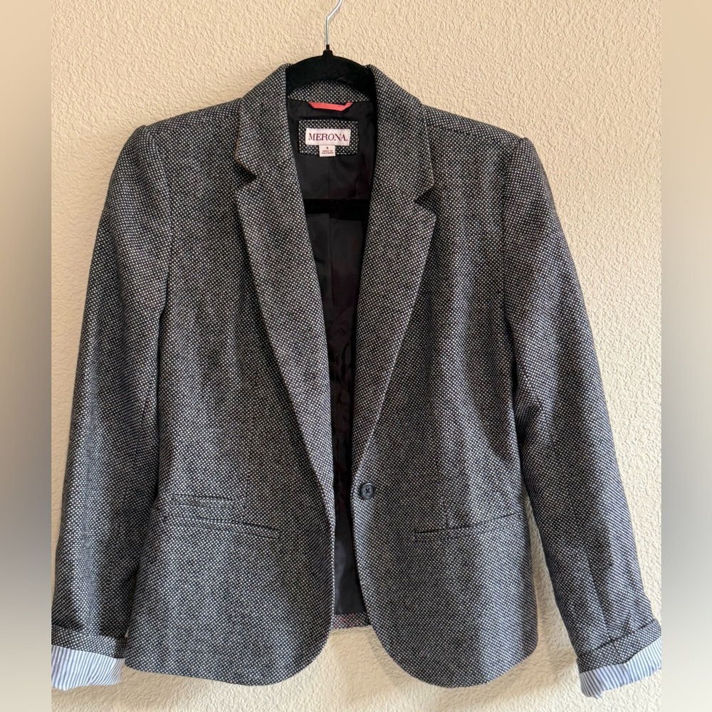 Merona Black and White Patterned Blazer